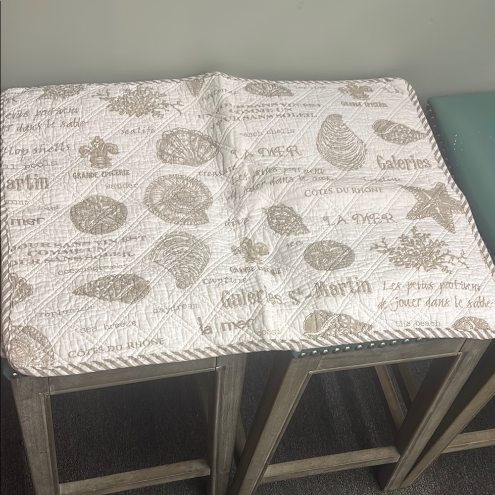 2 Nautical Print Quilted Pillow Shams